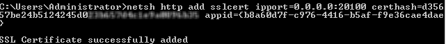 Importing the SSL certificate.