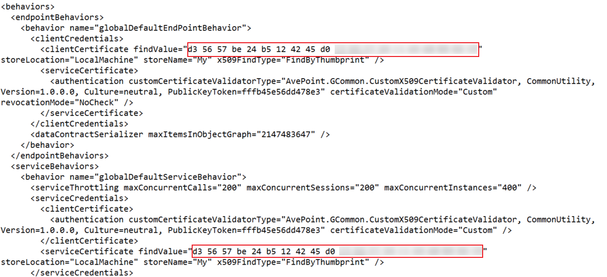 AgentCommonWCFBehaviors.config file