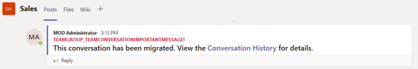 Conversation in the destination when migrating as the HTML file