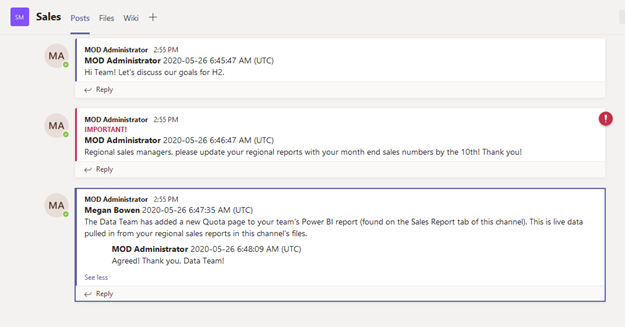 Conversation in the destination when migrating as live messages