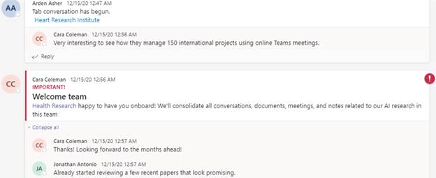 Destination Conversations example