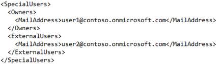 The SpecialUsers.xml file