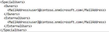 The SpecialUsers.xml file