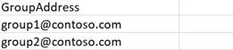 CSV file template.