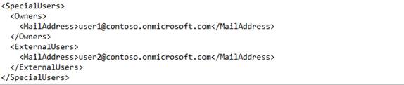 The SpecialUsers.xml file