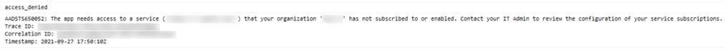 The access denied error