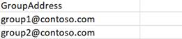 CSV file template.