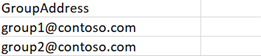 CSV file template.