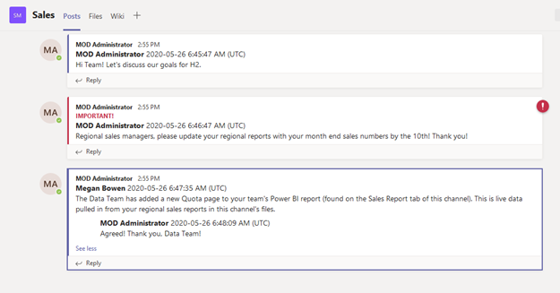 Conversation in the destination when migrating as live messages