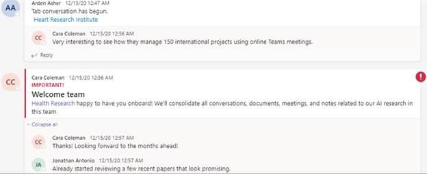 Destination Conversations example