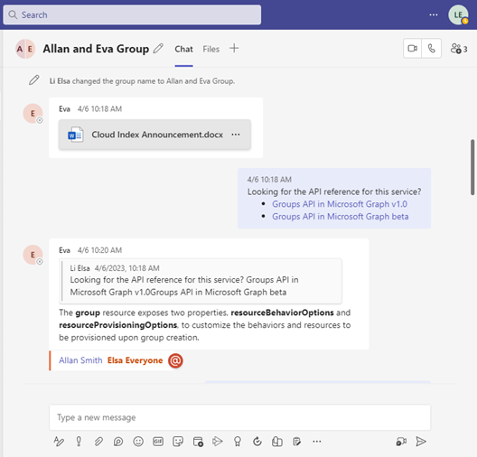 Messages in the source.