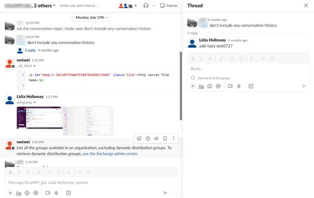 Messages in the source