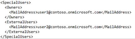 The SpecialUsers.xml file
