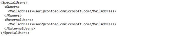 The SpecialUsers.xml file