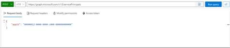 Create the servicePrincipal object.