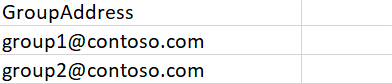 CSV file template.