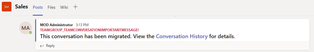 Conversation in the destination when migrating as the HTML file