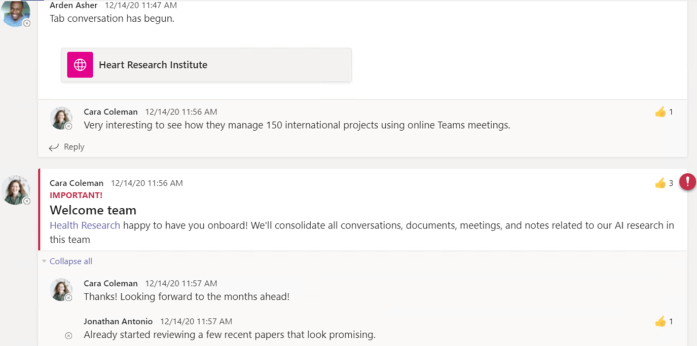 Source Conversations example