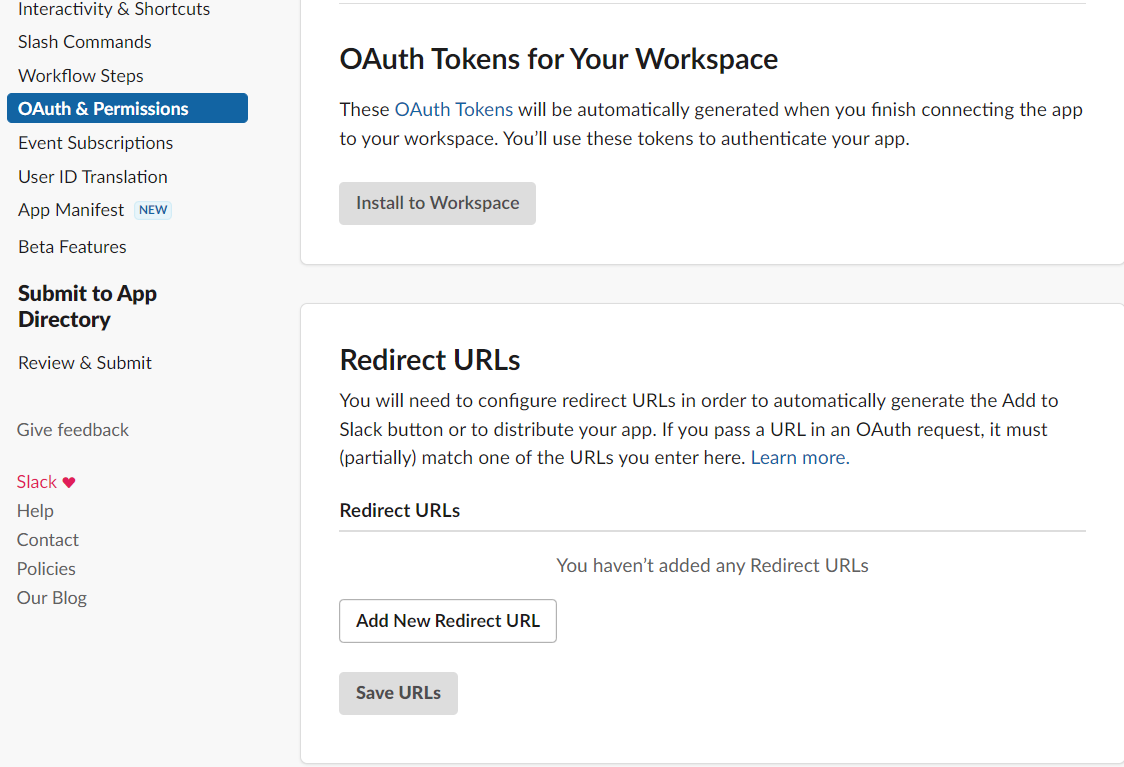 OAuth & Permissions section