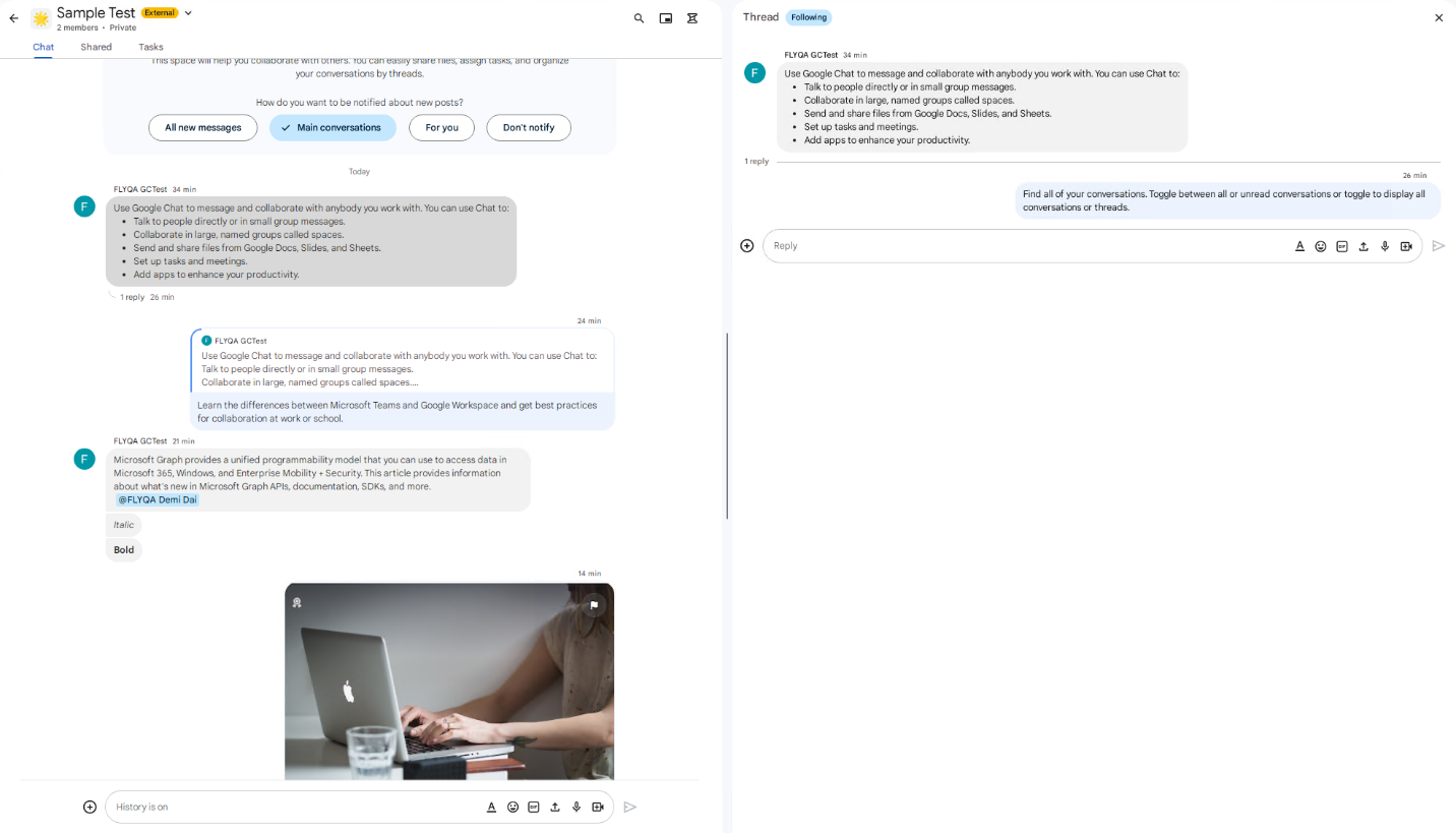 Messages in the source.