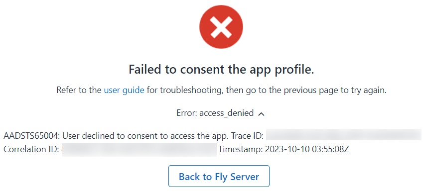 The error page.