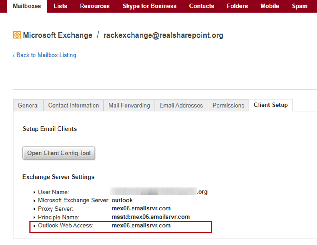 Rackspace Web access host
