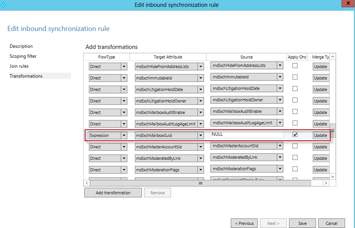 The msExchMailboxGuid attribute