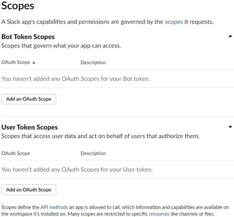 Slack Scopes