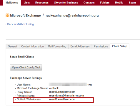 Rackspace Web access host