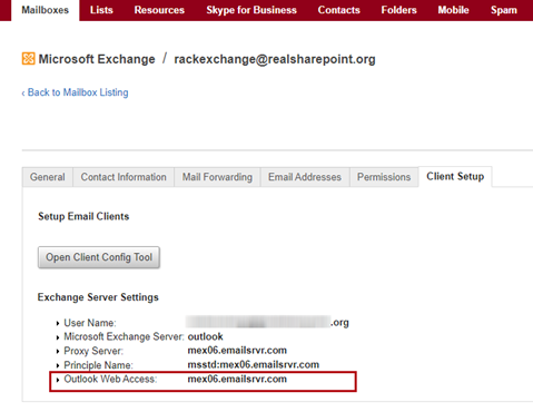 Rackspace Web access host