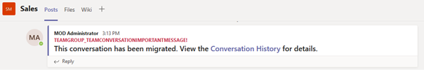 Conversation in the destination when migrating as the HTML file