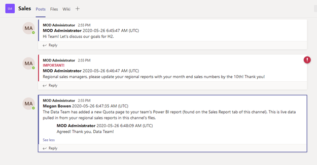 Conversation in the destination when migrating as live messages