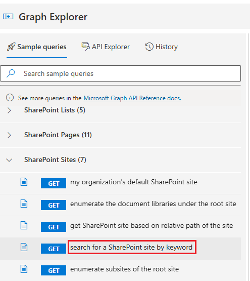 Clicking "search for a SharePoint site by keyword".