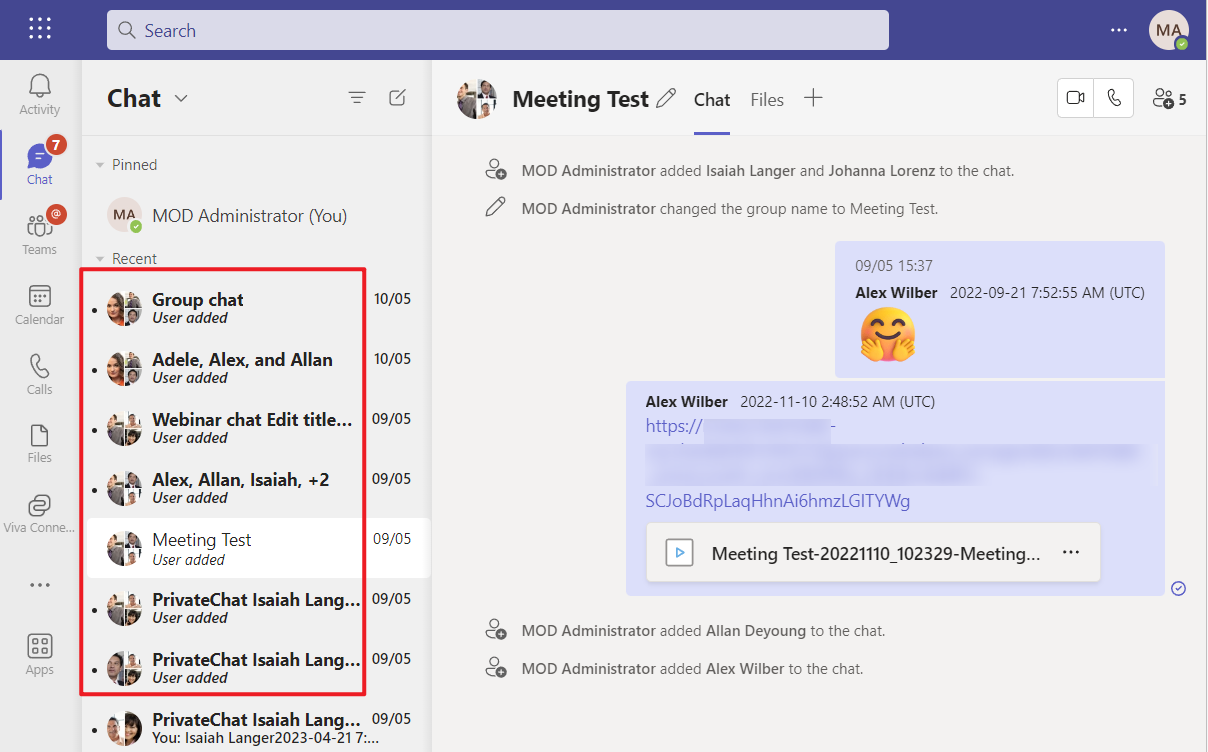 User added notification