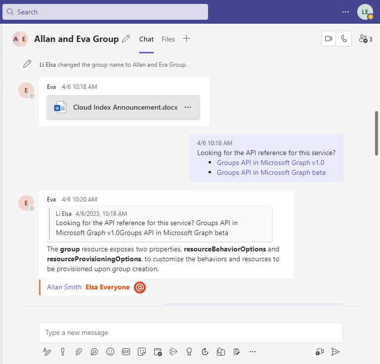 Messages in the source.