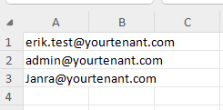 CSV file of chat members.