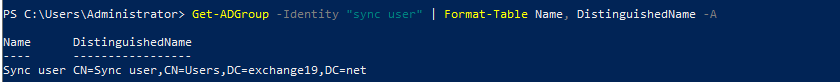 Distinguished name of a security group.